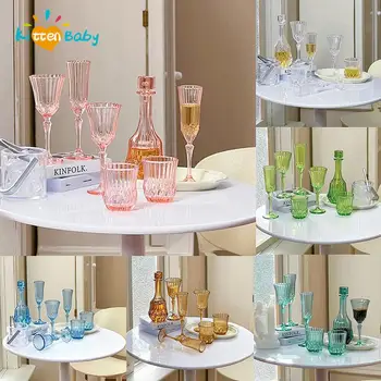 1:6 Namiņš Mazo Vīna glāzi Tostu Stikla kāzas Stikla Lodi Baltā Vīna Glāzi Gara Stikla Uzstādītu mini modeli, mēbeles, rotaļlietas
