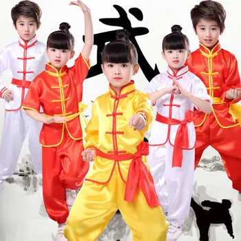 100-180cm Pieaugušo Tradicionālo Ķīniešu Kung Fu Kostīmi Bruce Lee Vienotu Mīksta Elpojošs Bērniem Pavasara Svētki Halloween Valkā