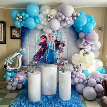 198pcs Disney Dzimšanas dienas Balonus Vainags Arku Komplekts Elza Anna Burvju Princese Folija Baloni 32