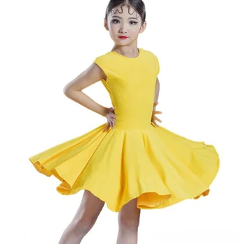 1gb/daudz bērniem konfektes krāsu latīņamerikas deju kleitu meitenei, cha cha balles deju kleita
