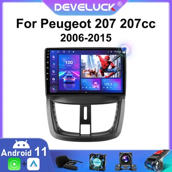 2 Din Android 11 Automašīnas Radio Multimediju Video Atskaņotājs Peugeot 207 CC 207CC 2006. - 2015.gadam 2din Stereo Ekrāns GPS Navigācijas carplay
