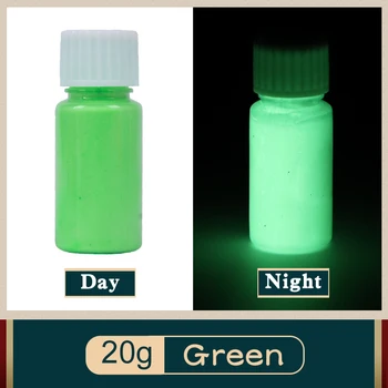 20g Zaļās Gaismas Krāsa, kas Spīd Tumsā Luminiscences Krāsas Puses Nagus Apdare Halloween