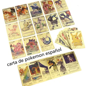 27/54pcs spāņu Pokemonu Kārtis Pokemon Kartes Metāla Pokemon LettersPokemon Vēstules Oriģinālu spāņu spāņu Pokemon Kartes