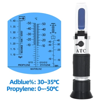4 in 1 Rokas Refraktometrs Transportlīdzekļa Urīnvielas Testeri 30-35% Adblue Šķidruma Glikola Akumulatora Antifrīza Koncentrācijas Mērītājs ATC