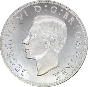 Britu 1952 Pusē Kroni Karaļa Džordža VI angļu Londonā Sudraba Royal Mint Ģimenes Pārklājumu Sudraba Monētu Kopijas