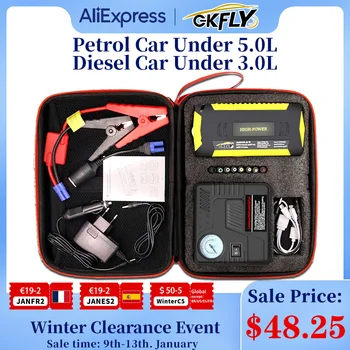 GKFLY Auto Lēkt Starteris+ Gaisa Sūknis 16000mAh 12V Palaišanas Ierīces Gaisa Kompresoru, Benzīna, Dīzeļa Auto Akumulatora Lādētāju Pastiprinātājs