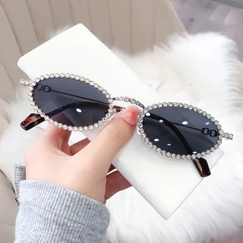 Jaunu 2022 Modes Cat Eye Saulesbrilles Mazo Metāla Rāmis Retro Saulesbrilles Tendence UV400 Aizsardzība Briļļu Streetwear, Saules Brilles