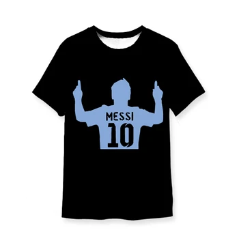 Jumeast 3D Lionel Messi NAV.10 Melns T-krekli Argentīnas Futbola Jersey Acs Vīriešu T Krekls Futbola Sporta YK2 Jaunatnes Pilienu Drēbes