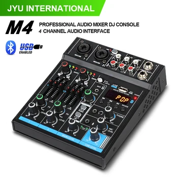 JYU M4 Audio Mixer 4-kanālu Mikseris Āra Audio USB Bluetooth Atbalss Procesors K Dziesma Dzīvot Ar Skaņas Karti Mesa De Som Digitālās