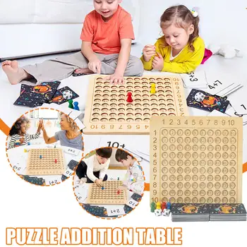 Koka Montessori Pavairošana Galda Spēle Math Galda Puzzle Spēle Bērniem Matemātiku Manipulatives Mācību Rotaļlietas, Dāvanas Ar Fla