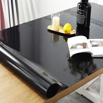 Melnā Galdauta manteles Caurspīdīgs Ūdensizturīgs Virtuves Galda aizsardzības galda vāka eļļas pierādījums Stikla Mīksta Auduma galdautu 1.0