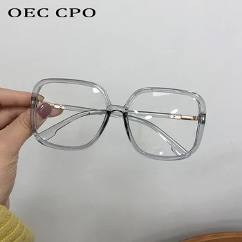 OEC CPO Lielizmēra Kvadrātveida Brilles Sieviešu Modes Skaidrs, Lēcas, Briļļu Rāmji Retro Plastmasas Optiskās Brilles Rāmis Dāma O884