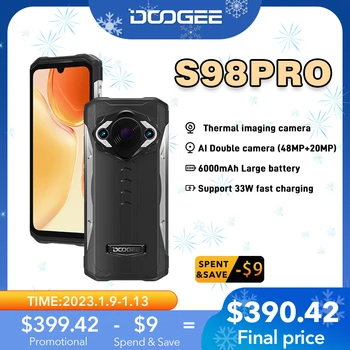 [Pasaules Pirmizrādes Sastāva]DOOGEE S98 Pro Siltuma attēlveidošana Kamera 20MP Nakts redzamības Izturīgs Tālrunis Helio G96 8 GB un 256 gb 6000mAh Tālruni