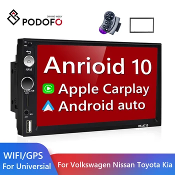 Podofo 2 din Android Auto Multimedia Player Universālas Automašīnas Radio 2din GPS Autoradio Par Volkswagen Nissan Hyundai Kia toyota CR-V