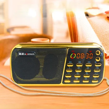 Portatīvo maziem audio vecs vīrietis portatīvo FM radio, MP3 atskaņotājs atbalsta dual TF Kartes, U diska un ārējo mini audio radio