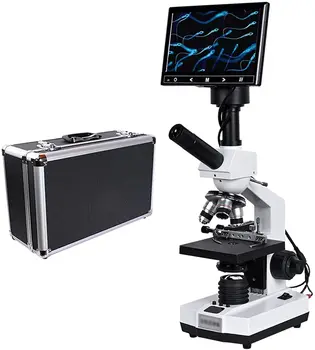 Profesionālās Lab Spermas Bioloģisko HD Binokulāro mikroskopu, Zoom 2000X TV mikroskopu Ar 7' LCD 5MP Elektronisko digitālo okulāru