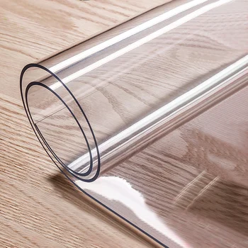 Pārredzamības PVC galda audums Mīksts Stikla Galdauts Ūdensizturīgs Oilproof taisnstūra galda, Virtuves Ēdamistabas galda segums 1.0 mm