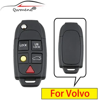 QWMEND Volvo Taustiņu 5 Pogām Smart Auto Atslēgu Shell Volvo XC70 XC90 V50 S60 V70 S80 C30 Tālvadības Flip Atslēgas Fob Gadījumā