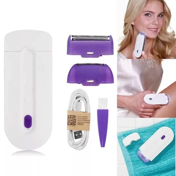 Sieviešu USB Lādējamu Nesāpīgu Matu Noņemšanas Komplekts Touch Lāzera Epilācijas Ķermeņa, Sejas, Kāju, Bikini, Roku Skuveklis Matu Noņemšanas Epilatoru