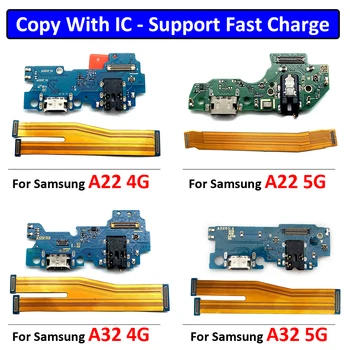 USB Valdes Lādētāja Uzlādes Doks Port Connector Flex Cable Samsung Galaxy A22 A32 A33 4G 5G A225F Mainboard Galvenās Valdes Flex