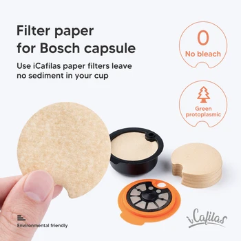 Vienreizējās lietošanas papīra filtrs atkārtoti Tassimo/Nespresso kafijas kapsulas novērš pulveris no aizsērējuma labs