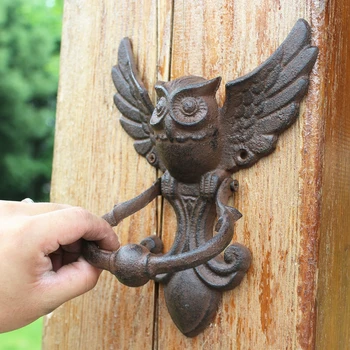 Vintage Durvju Klauvēkli Čuguna PŪCE Dekoratīvās Doorknocker Kaltas Dzelzs Durvju Roktura Fiksators Antīko Vārtiem Grezni Putnu Mājas Birojs