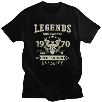 Vintage Leģendas Ir Dzimis 1970. Gadā T Krekls Vīriešiem ar Īsām Piedurknēm Kokvilnas Tee Top Vecuma Līdz Pilnībai T 50 Gadu Dzimšanas dienas Dāvana T-krekls