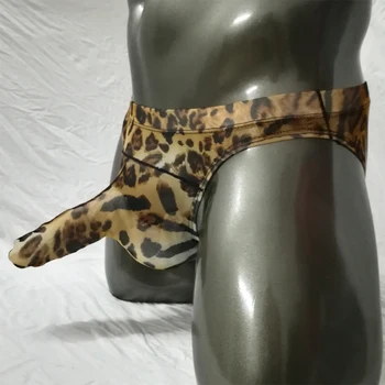 Vīrieši Leopard Biksītes Zilonis Deguna Sandales Izspiesties Maisiņš Apakšveļas Modes Apakšbikses Vīriešu Bultiņas Biksītes Elpojošs Calzoncillos