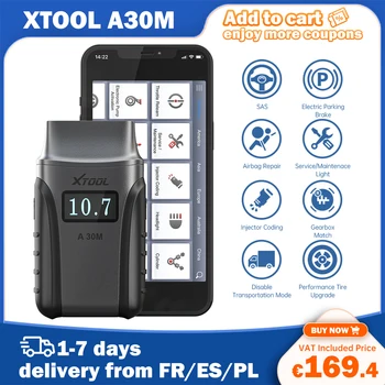 XTOOL Anyscan A30M Bluetooth saderīgu OBD2 Skeneris, Ar Android/IOS CodeRead Pilna Sistēmas Diagnostika Vairāku Auto Zīmolu, Bezmaksas Atjaunināšana