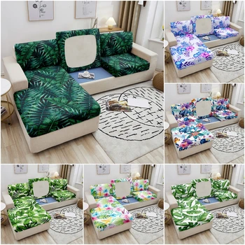 Zaļās Lapas, Elastīgs Dīvānu Pārvalki Dzīvojamā Istaba Tropu Augu Mēbeles Stūra Slipcovers Elastīgās Dīvāns Dīvāna Spilvena Vāka