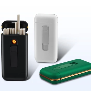 Zīmola Plastmasas Parastās Plānās 20 Cigarešu etvija Ar Vieglākiem USB Lādējamu Ultra Plānas Cigarešu etvija 119*56mm