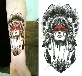 Ūdensnecaurlaidīgus Pagaidu Tetovējumu Uzlīmes Seksīga Meitene Totem ir Liela Cilts, Tatto Uzlīmes Flash Tetovējums Viltus Tetovējumiem Vīrieši Sievietes